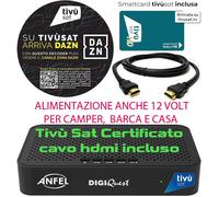 DECODER NEW SATELLITARE DIGITALE TERRESTRE HD HK490 BWARE + TESSERA TIVU'SAT