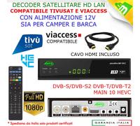 Decoder Satellitare e Terrestre Compatibile Tivusat Tivu Sat Tessera Non Inclusa