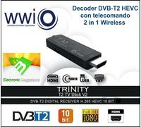 WWIO Decoder Ricevitore Digitale Terrestre Trinity T2 TV Stick DVB-T2 H.265 HEVC Full HD HDMI 10 bit
