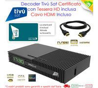 Decoder Ricevitore Satellitare Certificato Tivusat HD Con Scheda Tessera Tv Sat