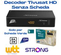 Decoder Satellitare certificat Tivusat Tivu Sat Tessera Tvsat Non Inclusa Nuovo