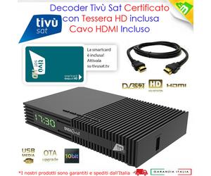 Decoder Satellitare Ufficiale Tivusat HD Tivu Sat Con Tessera Inclusa Tv Sat
