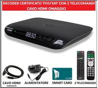 Decoder Satellitare Unico Tivusat HD Con Tessera Card Scheda TvSat Ufficiale
