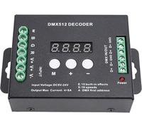 Decodificatore LED con display digitale 4CH, controller DMX512 RGBW, decodificatore di tensione costante con 15 effetti integrati per illuminazione della fase, elaborazione durevole dell'input di CC 9