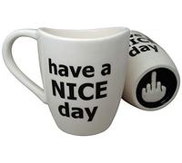 Decodyne - Tazza da caffè con scritta "Have a Nice Day", divertente tazza con dito medio sul fondo, 400 ml