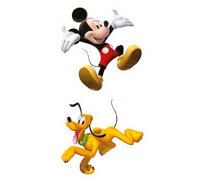 Decofun 24001 - Set di 2 Decorazioni in gommapiuma, riutilizzabili, Soggetto: Topolino