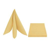 DecoHomeTextil - Set di 4 tovaglioli rettangolari, 50 x 50 cm, giallo, lavabili, impermeabili, antimacchia, facili da pulire, con orlo