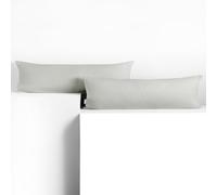 DecoKing 2 federe 20 x 120 cm Jersey 100% in 100% Jersey di Cotone Pettinato pettinato cerniera argento ambra