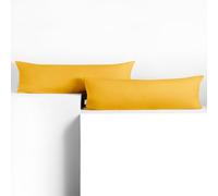 DecoKing 2 federe 20 x 120 cm Jersey 100% in 100% Jersey di Cotone Pettinato pettinato cerniera giallo ambra