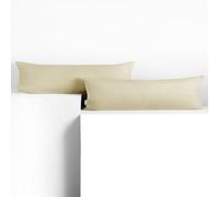 DecoKing 2 federe 20 x 120 cm jersey 100% in 100% Jersey di Cotone Pettinato pettinato chiusura lampo beige ambra