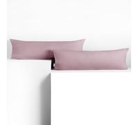 DecoKing 2 federe 20 x 120 cm, jersey di in 100% Jersey di Cotone Pettinato, chiusura lampo, colore ambra