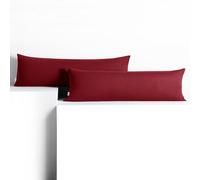 DecoKing 2 federe 20 x 120 cm jersey in 100% Jersey di Cotone Pettinato chiusura lampo bordeaux ambra