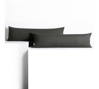 DecoKing 2 federe 20 x 145 cm Jersey 100% in 100% Jersey di Cotone Pettinato pettinato cerniera grafite ambra
