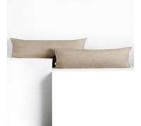 DecoKing 2 federe 20 x 145 cm jersey in 100% Jersey di Cotone Pettinato chiusura lampo cappuccino ambra