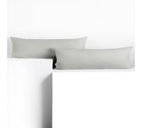 DecoKing 2 federe 40 x 145 cm Jersey 100% in 100% Jersey di Cotone Pettinato pettinato cerniera argento ambra