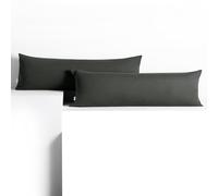 DecoKing 2 federe 40 x 145 cm Jersey 100% in 100% Jersey di Cotone Pettinato pettinato cerniera grafite ambra