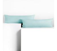 DecoKing 2 federe 40 x 145 cm jersey in 100% Jersey di Cotone Pettinato con chiusura lampo azzurro ambra