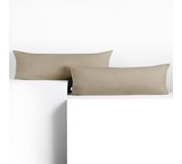 DecoKing 2 federe 40 x 200 cm in 100% Jersey di Cotone Pettinato chiusura lampo cappuccino ambra