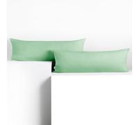 DecoKing 2 federe 40 x 200 cm Jersey 100% in 100% Jersey di Cotone Pettinato pettinato cerniera menta ambra
