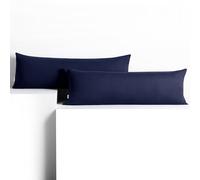 DecoKing 2 federe 40 x 200 cm Jersey 100% in 100% Jersey di Cotone Pettinato pettinato chiusura lampo blu scuro ambra