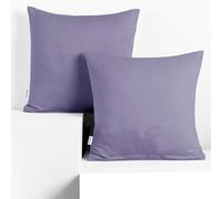 DecoKing 2 federe 40 x 40 cm Jersey 100% in 100% Jersey di Cotone Pettinato pettinato chiusura lampo lavanda ambra