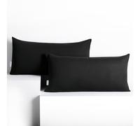 DecoKing 2 federe 40 x 80 cm, in in 100% Jersey di Cotone Pettinato, con chiusura lampo, colore nero ambra