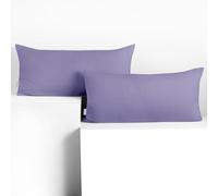 DecoKing 2 federe 40 x 80 cm Jersey 100% cotone pettinato chiusura lampo lavanda ambra