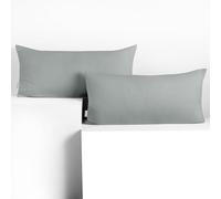 DecoKing 2 federe 40 x 80 cm Jersey 100% in 100% Jersey di Cotone Pettinato pettinato cerniera acciaio ambra