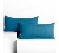 DecoKing 2 federe 40 x 80 cm Jersey 100% in 100% Jersey di Cotone Pettinato pettinato cerniera blu ambra