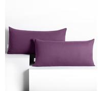 DecoKing 2 federe 40 x 80 cm Jersey 100% in 100% Jersey di Cotone Pettinato pettinato cerniera prugna ambra