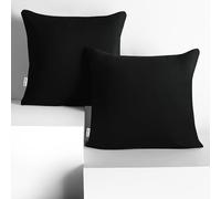 DecoKing 2 Federe 40x40 cm in 100% Jersey di Cotone Pettinato Chiusura Lampo Nero Amber