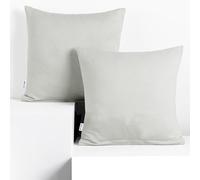 DecoKing 2 federe 80 x 80 cm Jersey 100% in 100% Jersey di Cotone Pettinato pettinato cerniera argento ambra