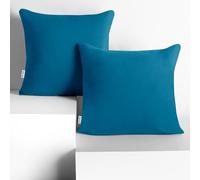 DecoKing 2 federe 80 x 80 cm Jersey 100% in 100% Jersey di Cotone Pettinato pettinato cerniera blu ambra
