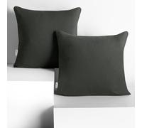 DecoKing 2 federe 80 x 80 cm Jersey 100% in 100% Jersey di Cotone Pettinato pettinato chiusura lampo grafite ambra