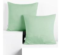 DecoKing 2 federe 80 x 80 cm jersey cotone chiusura lampo menta ambra