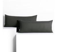 DecoKing 2 federe da 40 x 120 cm, in jersey di cotone con chiusura lampo, colore grafite, ambra