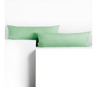 DecoKing 2 federe da 40 x 145 cm, in jersey di in 100% Jersey di Cotone Pettinato, con chiusura lampo, colore: menta ambra