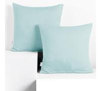 DecoKing 2 federe da 50 x 50 cm, in jersey di in 100% Jersey di Cotone Pettinato, con chiusura lampo, colore: azzurro ambra