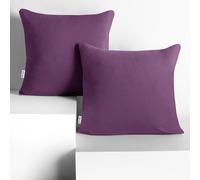DecoKing 2 federe da 80 x 80 cm, in jersey di in 100% Jersey di Cotone Pettinato con chiusura lampo, colore: prugna