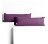 DecoKing 2 Fodere per Cuscino 40x145 cm Jersey 100% Cotone Pettinato Cerniera Prugna Amber