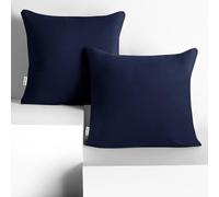 DecoKing 2 Fodere per Cuscino 40x40 cm Jersey 100% Cotone Pettinato Cerniera Blu Scuro Amber
