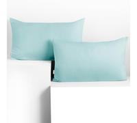 DecoKing 2 Fodere per Cuscino 50x60 cm Jersey 100% Cotone Pettinato Cerniera Blu Chiaro Amber