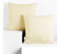 DecoKing 2 Fodere per Cuscino 50x60 cm Jersey 100% Cotone Pettinato Cerniera Crema Amber