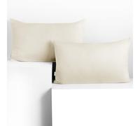 DecoKing 2 Fodere per Cuscino 50x60 cm Jersey 100% Cotone Pettinato Cerniera Ecrù Avorio Amber
