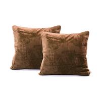 DecoKing 58473-2 federe 45 x 45 cm, in microfibra, con chiusura lampo, colore marrone cioccolato