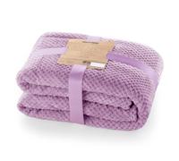 DecoKing Coperta Plaid Pile 70x150 cm per Letto Singolo Calda Accogliente e Spessa in Morbido Velluto Stile Scandinavo Per Letto Divano Sedia Tutte le Stagioni Lilla Henry