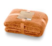 DecoKing - Coperta morbida Henry in microfibra/pile, coperta da giorno, da salotto, in stile scandinavo, 220 x 240 cm, colore: rosso volpe