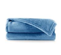 DecoKing Coperta Plaid Pile 150 x 200 cm per Letto una Piazza e Mezza Calda Accogliente e Spessa in Morbido Velluto Per Letto Divano Sedia Tutte le Stagioni Blu Scuro Mic