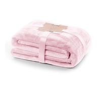 DecoKing Coperta Plaid Pile 150 x 200 cm per Letto una Piazza e Mezza Calda Accogliente e Spessa in Morbido Velluto Per Letto Divano Sedia Tutte le Stagioni Rosa Polvere Mic