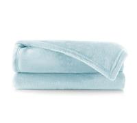 DecoKing Coperta Plaid Pile 150 x 200 cm per Letto una Piazza e Mezza Calda Accogliente e Spessa in Morbido Velluto Per Letto Divano Sedia Tutte le Stagioni Azurro Mic